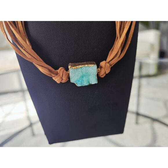 Bansri Brown Crystal Necklace New - Picture 3 of 4